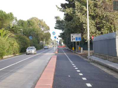 Un tratto della pista ciclabile